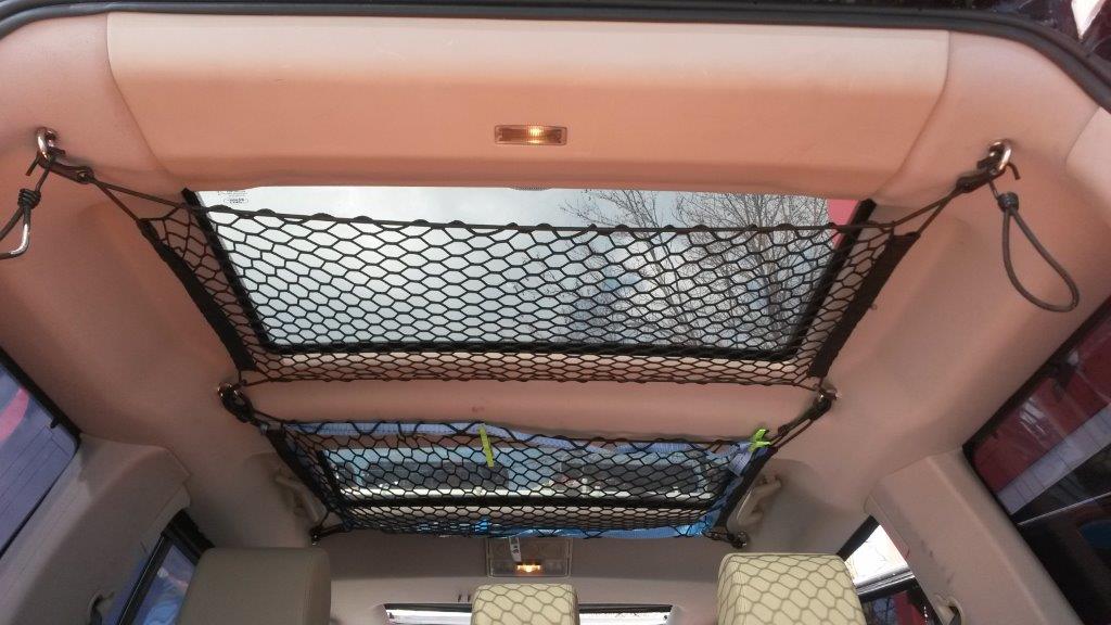 Gepäcknetz am Dachhimmel – do it yourself Lösung